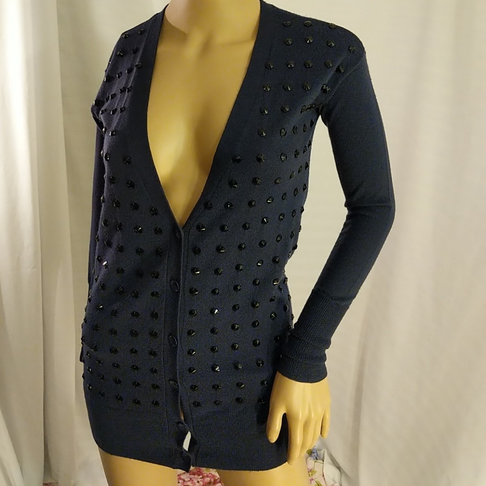 J. Crew Knit Sequin Button Up Duster Cardigan Xs - image 4